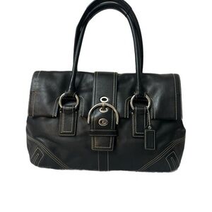 Coach Soho F08A11 Black Satchel with Silver Hardware Hand Bag: NWOT